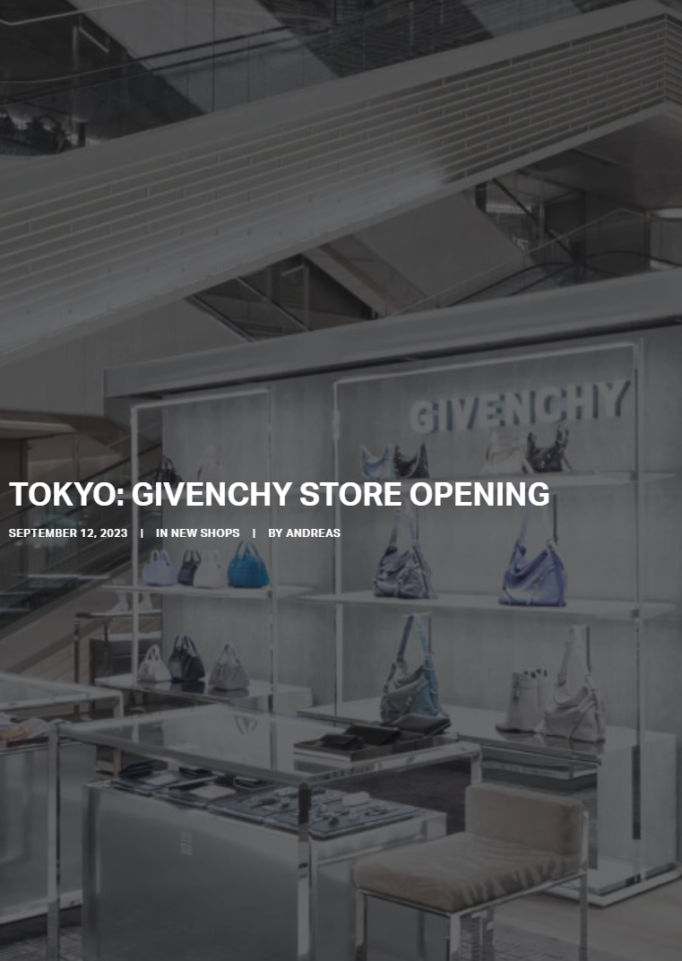 Tokyo: Givenchy store opening